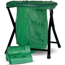 Trail Essentials Toilet Bags, Certified Biodegradable and Compostable, 25 Count; Use and Bury in Ground, Includes Convenient Water Resistant Carry Case