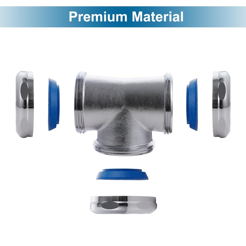 ZM Heavy Duty Brass 3-Way Tee with Slip Joint Connection,