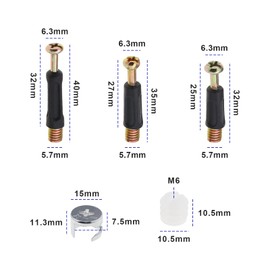 ECSiNG 60pcs Furniture Connecting Cam Lock Fittings with Dowel Cam Lock Connectors Furniture Fastener Screws Nut for Wardrobe Cabinet Drawer 3-in-1 Hardware Connectors