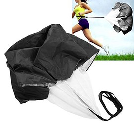Running Speed Chute Running Parachute, Resistance Trainer to Improve Sprint Speed, Agility, Football Drag Parachute, Speed Training for Children and (Black)