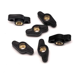 1/4" Wing Knobs Through Hole T Knobs Hand Screw Nut M6 Thumb Screw Threaded Knobs Black 12 Pack