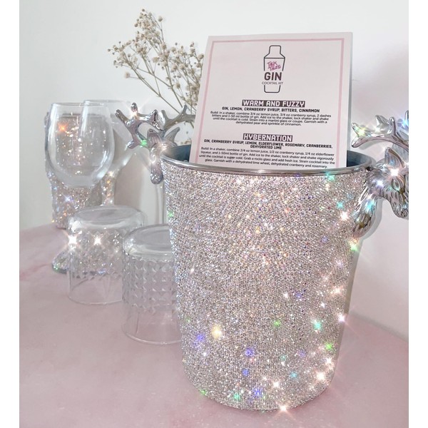 TISHAA Bling Decorative Rhinestone Dazzling Champagne Bucket Wine Holder Elegant