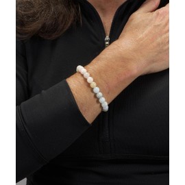 Cherry Tree Collection Natural Semi Precious Gemstone Beaded Stretch Bracelet 8mm Round Beads 7" (Multi Beryl)