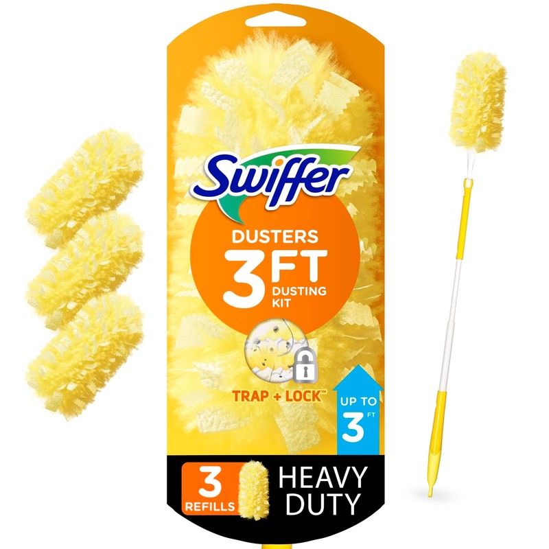 Swiffer 360 Dusters Extender Kit, 3 Unscented Dusters With Extendable