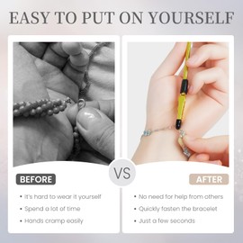 Oyuseive 2 Pcs Bracelet Helper Tool with Non-Slip Tips, Easy to Put on Yourself Jewelry Clasp Helper for Necklace & Bracelet, Fastener Assistant for Arthritis & Elderly