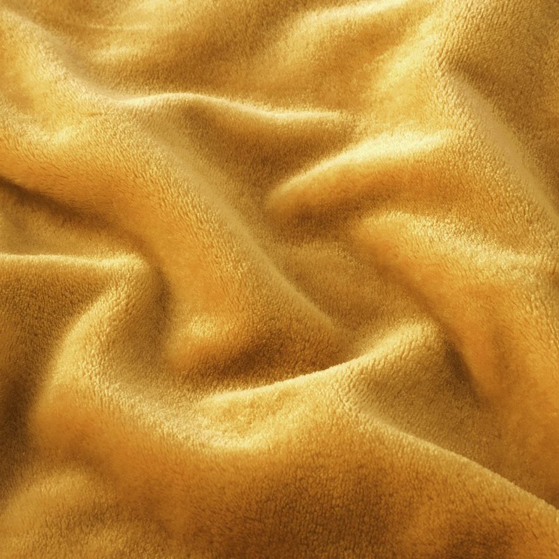 MOONLIGHT20015 Fleece Blanket Throws for Sofas - 400 GSM Mustard