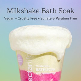 Coconut Milk Bath Soak, Sea Salt Bath, Bubble Bath, Natural Detox Foaming Body Soak, Foot Soak, Vegan Body Skin Care, 9 oz. (Unicorn Lemonade)