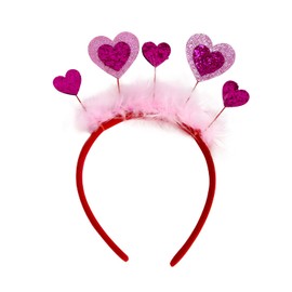 Dzrige Valentines Day Sequin Heart Headband Love Heart Head Bopper Headband Glitter Heart Shaped Headpiece Hair Accessoires for Girls Women Valentine's Day New Year Wedding Birthday Party Gift