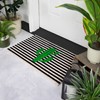 Northlight Green Cactus Striped Coir Outdoor Doormat 18" x 30"