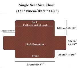 NUODWELL Upgraded Recliner Chair Cover with Pockets, Plush Non Slip Armchair Cover, Super Soft Washable Sofa Slipcover Furniture Protector Cover for Kids and Pets (Coffee with Pockets, 53 * 190CM)