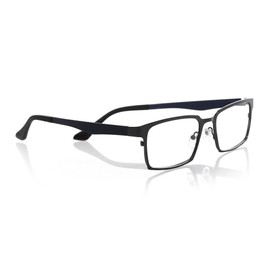 EyeBobs Eyewear 'Protractor' Designer Reading Glasses 905 02 in Gunmetal & Blue +2.50