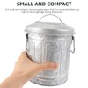 BESPORTBLE Galvanized Trash Can Mini Desktop Wastebasket with Lid and