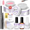 SAVILAND Quick-dry Builder Nail Gel Kit: Clear Pink Builder Hard