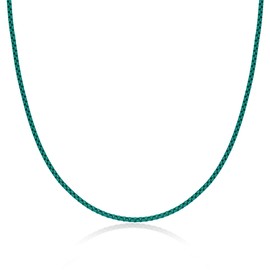 Metro Jewelry Stainless Steel Turquoise Acrylic Necklace and Bracelet Set for Men 24 and 9 Inches Round Box Chain 3 mm Wide Jewelry Set