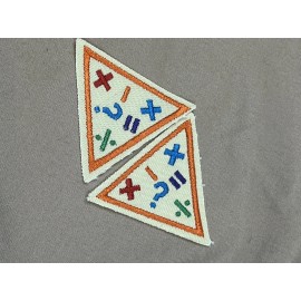 Brownie Girl Scout Try Its Badge Math Fun Set of 2 New Vintage Patches