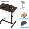 JXINONT Over The Bed Table with Wheels Adjustable Height Bedside