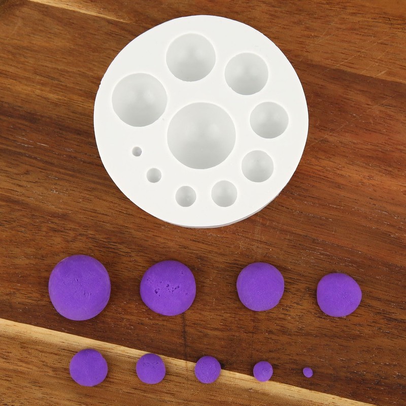 Half Round Ball Polymer Clay Molds, Silicone Clay Half Sphere
