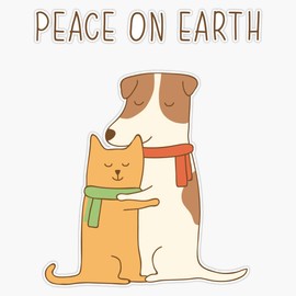 Leyland Designs Peace On Earth Sticker Outdoor Rated Vinyl Sticker Decal for Windows, Bumpers, Laptops or Crafts 5"