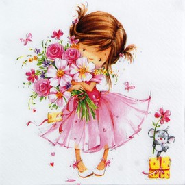 Serviette Flowergirl ? Blumenmädchen ? 20 Stk.