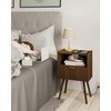 JOONEE Nightstand with Outlet,Modern Bedside Table with Storage Drawer and