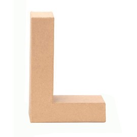 Glorex Cardboard Letter, Number and Characters, Letter L, l, natural
