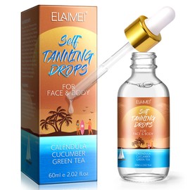 Tanning Drops 60ml, Serum für einen natürlich gebräunten Teint, Flüssiges Selbstbräuner, Konzentrat zum Mischen mit der Gesichtspflege, Sonnengeküsstes Leuchten ohne Sonnenschäden und Stundenlanges