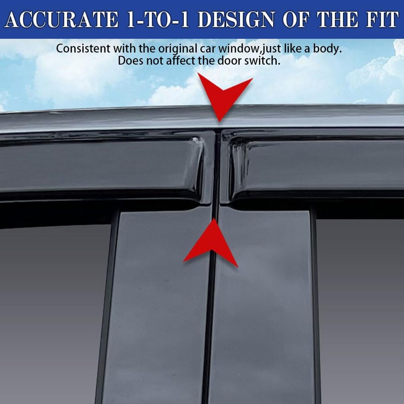 LETINGFAR LETINGFAR Window Visors Rain Guards for Mazda 3 Hatchback
