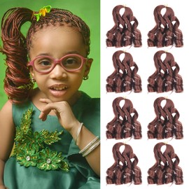 Aeagoo 8 Packs French curl Braiding Hair 10 Inch color 33 French Curly Braiding Hair Wavy Braiding Hair with Curly Ends French Curl Braids Hair Extensions(10 Inch,33)