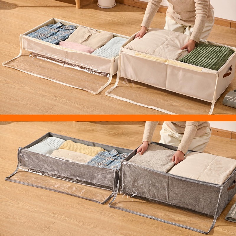 KitHero 6 Inches Under Bed Storage with Wheels Pack of