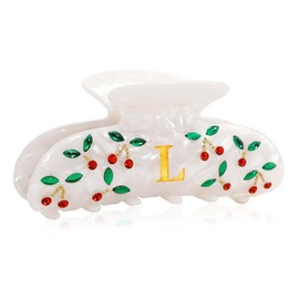 Fohufo Hair Accessories for Girls - Monogram Hair Claw Alphabet Large Hair Clip, Fashion Glitter Claw Clips Elegant And Durable Hair Accessory, Letter L