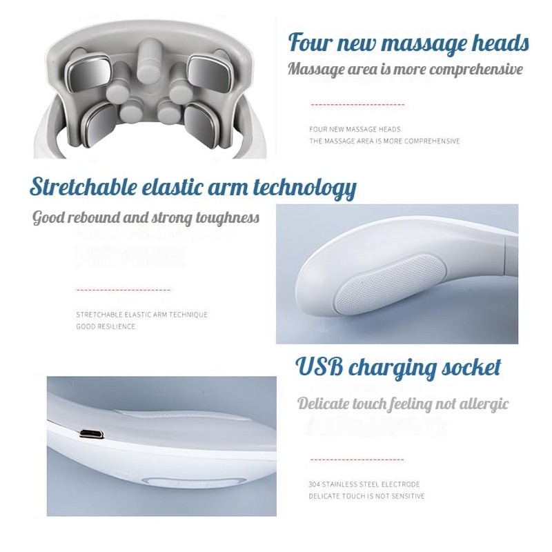 NW 1776 Portable Smart Neck Massager with Heat, 4 Massage