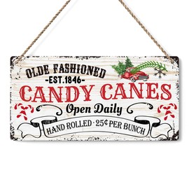 Old Fashioned Candy Canes Sign Candyland Christmas Decorations Candy Land Christmas Decor Candy Themed Christmas Decorations Candy Land Decoration Christmas Xmas Decor Sign 12 x 6 inch