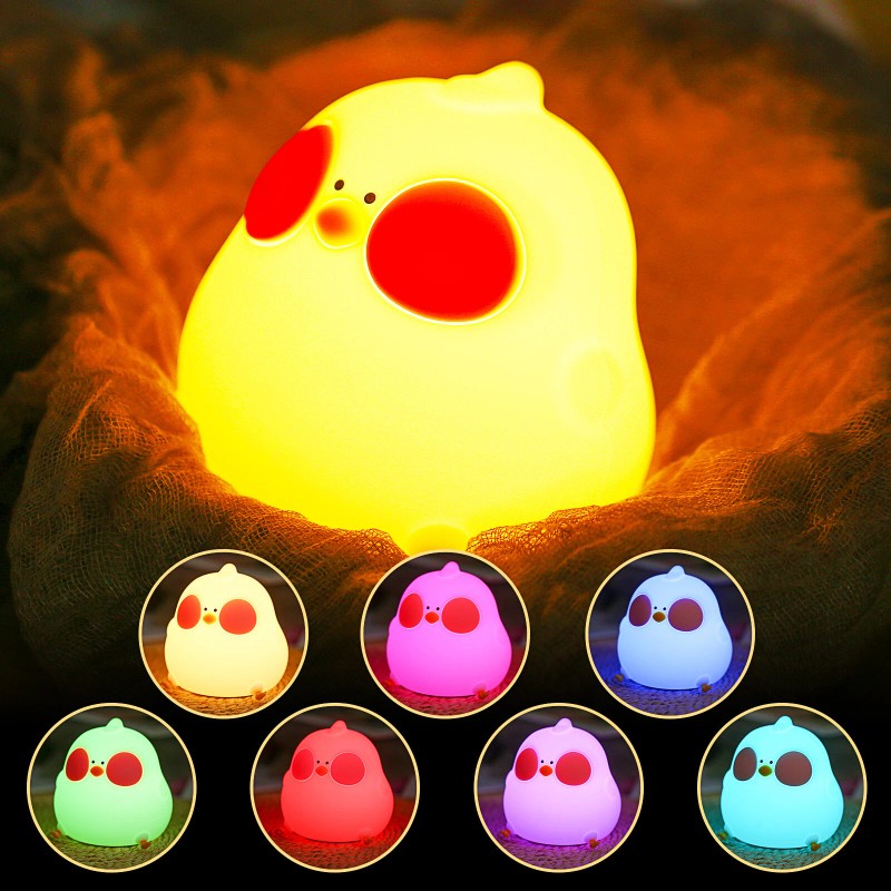 Cute Chicken Night Light LED Nursery Lamp Dimmable Rechargeable for