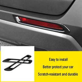 KELEIMAI Car Accessories Fit For Toyota RAV4 2019-2022 2023 2024 Exterior Rear Bumper Reflector Fog Lights Cover Trim (Carbon Fiber Style) ABS 2 PCS