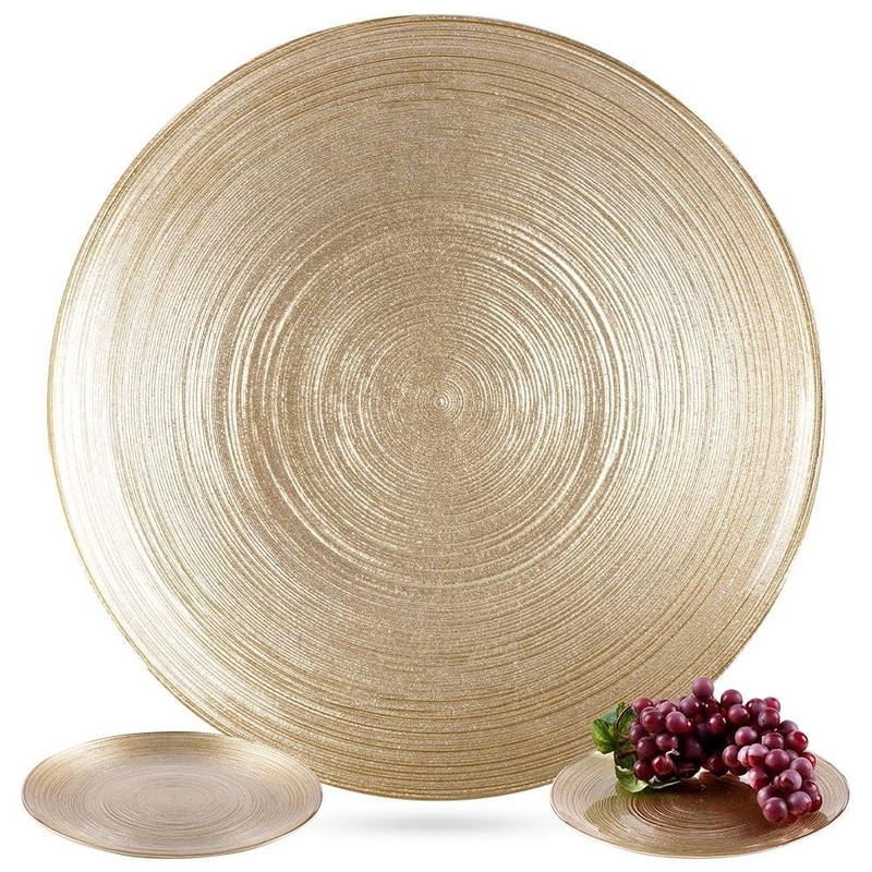 Vilde Dinner Plate Flat Glass Gold 21 cm