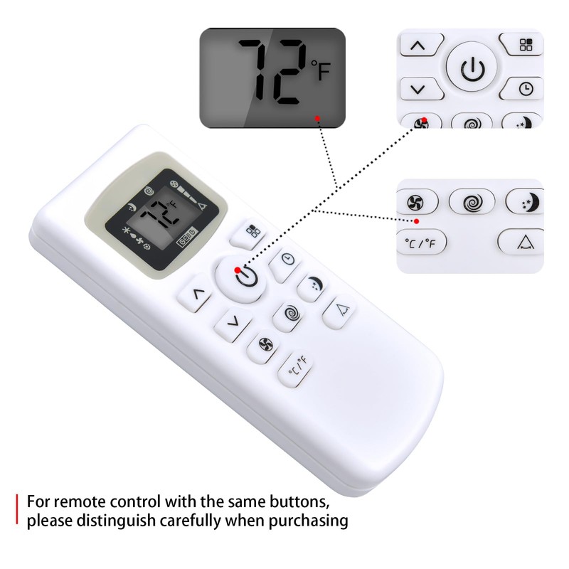 ZWP 810900348A Replacement Remote Control for Black+Decker Portable Air Conditioner