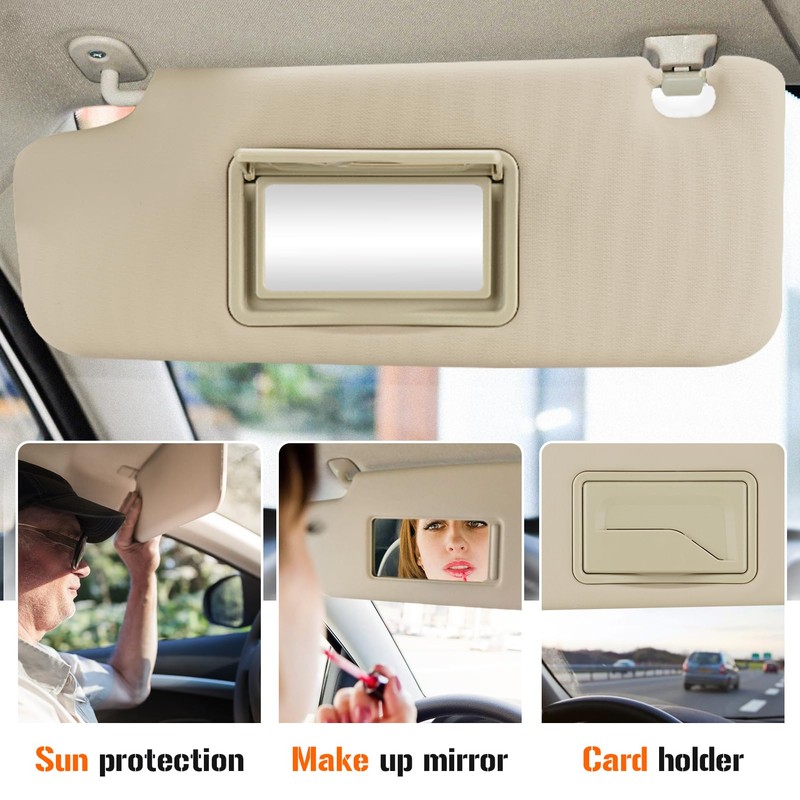 Sun Visor for 2011-2016 Chevy Cruze, Left Driver Side Beige