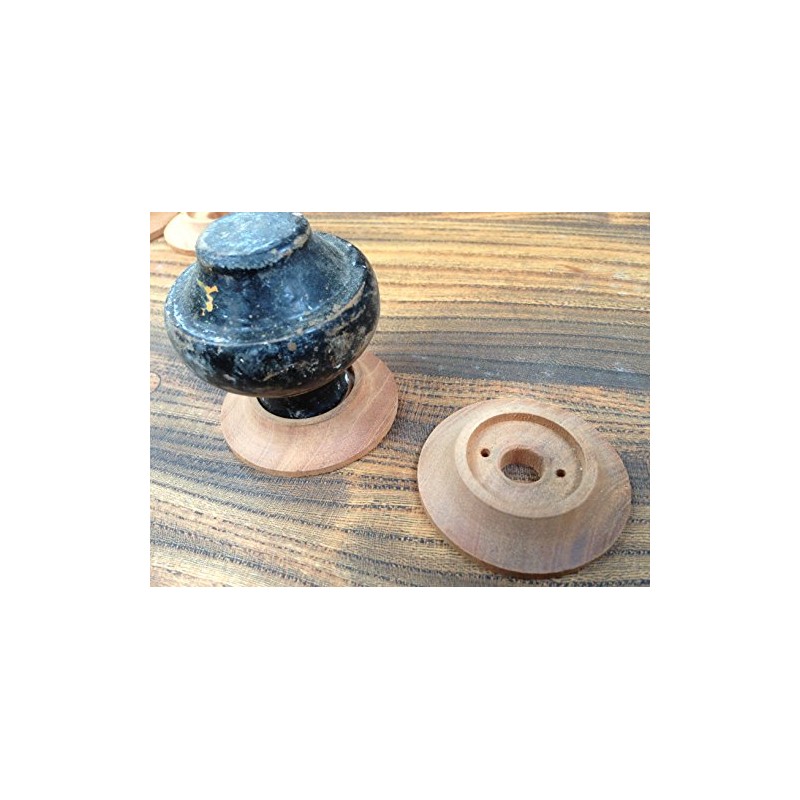 HARD WOOD BACK PLATE (60mm Diam) FOR VICTORIAN/EDWARDIAN DOORS