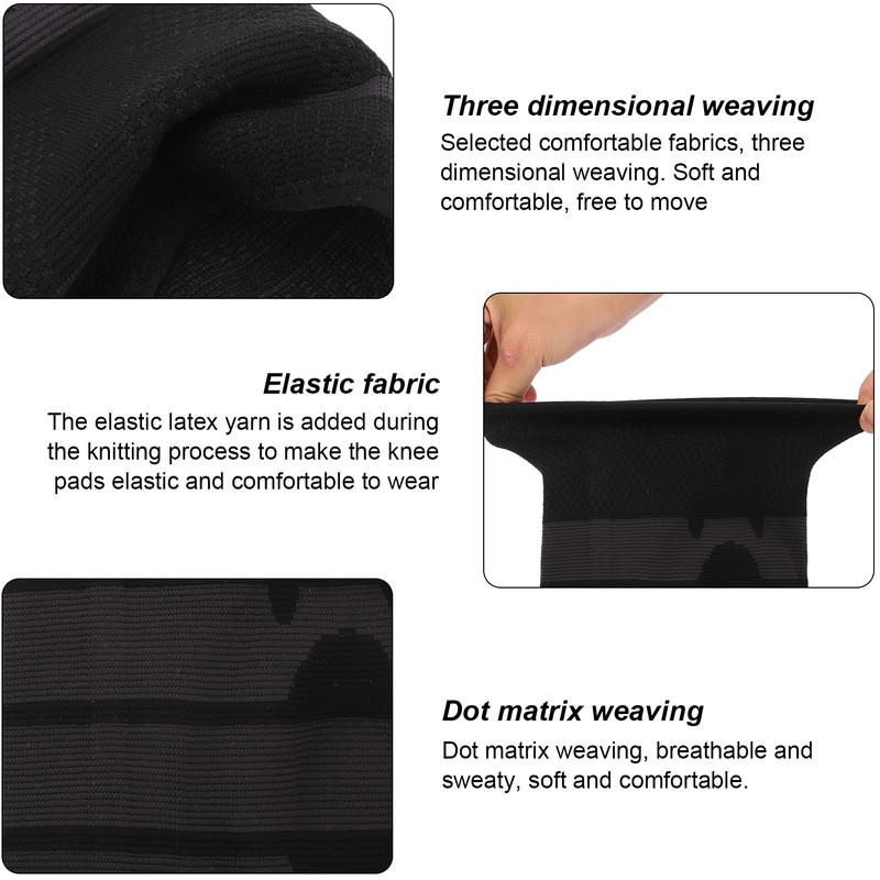 2Pcs Winter Knee Brace Protector Anti Slip Knee Compression Sleeve
