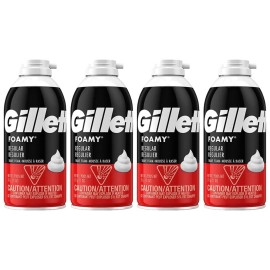 Gillette 4 Pack New Gillette Foamy Shave Foam cream soap Original 11 Ounce Red