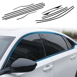 Fancemot Stainless Steel Paint Black Window Frame Strip Trim Compatible with 10th Gen Honda Accord 2018-2022, Windows Belt Moldings Window Belt Weatherstrip for Honda Accord Accessories (2018-2022)