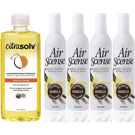 Citra Solv & Air Scense | Special Bundle | Concentrated Cleaner & Degreaser | Essential Oil Air Freshener | Household Cleaner Non-Aerosol | Valencia Orange & Vanilla