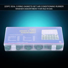 KIMISS 270pcs Assorted Car Air Conditioning Compressor O-Ring Seal Gasket Set Rubber Washer Seals(18 Different Sizes) (Green)/Air Conditioning Compressor and Clutch