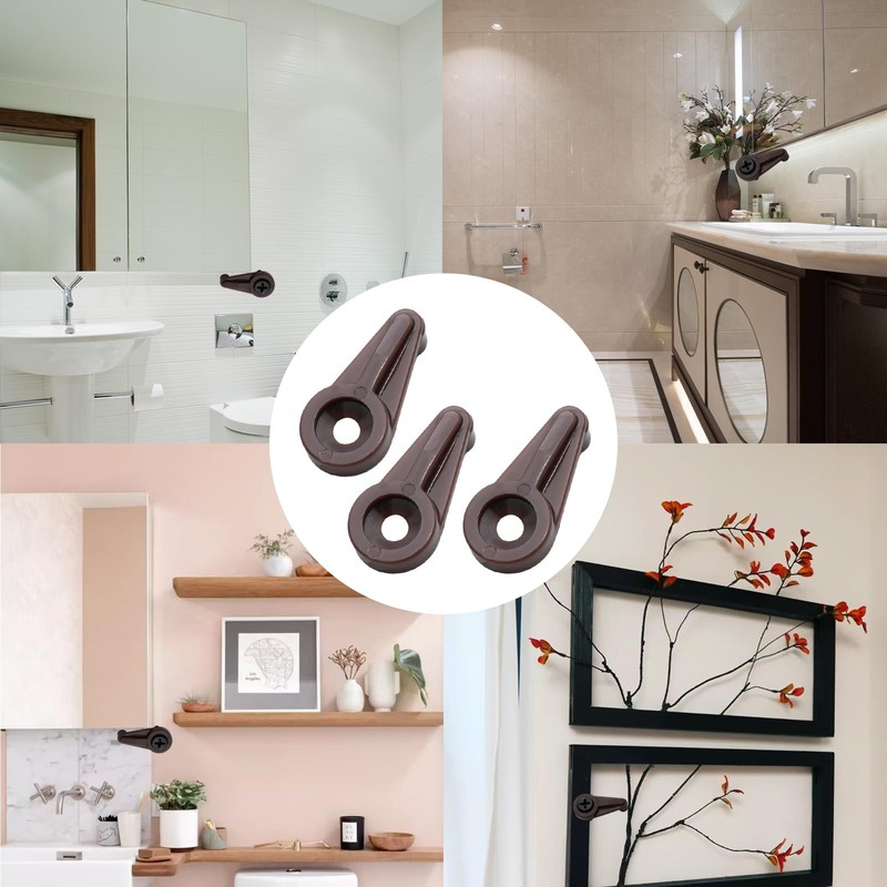 Pocoxll 50 Pack Brown Glass Window Retainer Clips，Mirror Fixing Clips（Includes