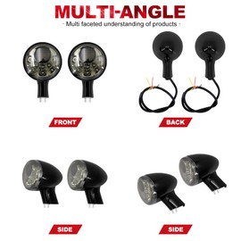Motorcycle Rear Brake LED Turn Signal Light Indicator Running Lamp With Short Bracket Fit For Harley Sportster XL 883 1200 Iron Nightster 72 48 1992-2022 (Smoke Lens LED Light)