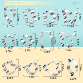 Funtery 12 Pieces Spring Flower Cookie Cutters Set Butterfly Flower Tulip Bee Cherry Blossoms for Holiday Party Stainless Steel