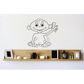 Alien Tub Laundry Soap Washer Dryer Clean Shorts Pant Sock Shoes Tooth Paste Grandchildren Surprises Girl Boy Bedroom Wall Decal Sticker - Size: 14 Inch x 20 Inch