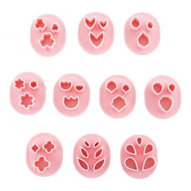 10 PCS Polymer Clay Cutters Set, Mini Flower Petal and Heart Clay Cutters for Earrings Making, Assorted Shapes Floral Leaf Butterfly Clay Molds DIY Jewelry Making Tools