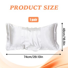 Set of 2 Pillowcases 48 x 74 cm, Silk Pillowcase for Hair and Skin, Skin and Hair, Breathable and Hypoallergenic, Anti-Static Silk Pillowcase