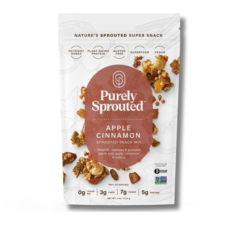 Purely Sprouted Apple Cinnamon Snack Mix: Vegan, Gluten-Free, and Non-GMO